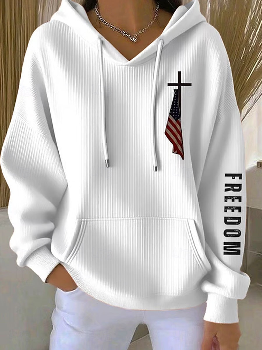 Mujer Sudadera con capucha Pullover Graphic Letra Casual Manga Larga Con Capucha Tops regulares Casual Uso Diario Deportes Azul Piscina Negro Blanco Rosa Primavera Otoño 2026 - $35.99 –P3