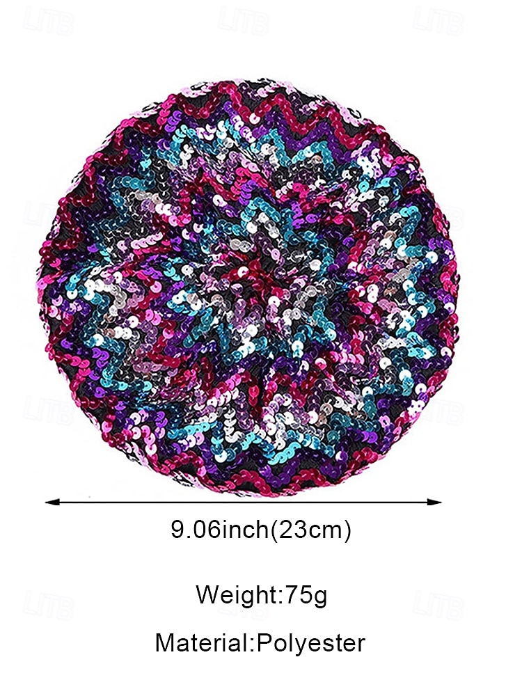 Dames Mardi Gras Sequin Baret in Meerdere Kleuren Polyester Materiaal Perfect voor Carnaval en Maskerade Bals 2026 - $11.99 –P7
