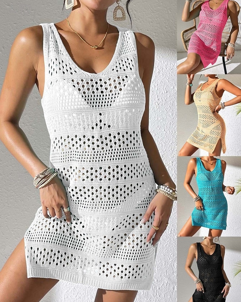 Mujer Bañadores Tapadera Vestido de Baño Traje de baño Cortado Vacaciones Ropa de playa Color sólido Escote en U Sin Mangas Trajes de baño 2026 - $25.99 –P1