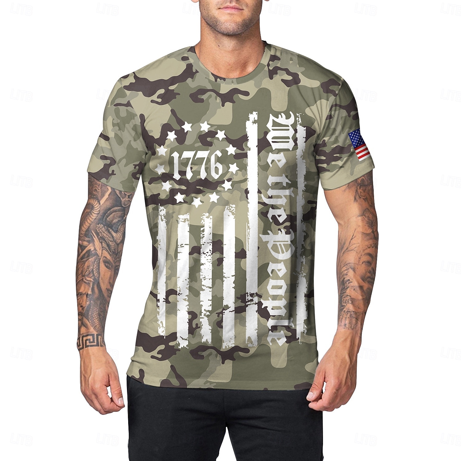 250e anniversaire des États-Unis Patriotique T-shirt Drapeau des États-Unis 250 ans 1776 Nouveauté Drôle Adulte Homme Semi-quincentenaire Jour de l'Indépendance / 4 Juillet 4 Juillet Occasionnel de 2026 ? $20.99 –P12