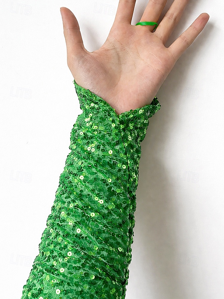 Женские полиэстеровые перчатки с пайетками на пальцах и рукавах, комплект из 2 пар, различные цвета, идеально подходят для Дня Святого Патрика и вечеринок, блестящие и стильные. 2026 - $18.99 –P5