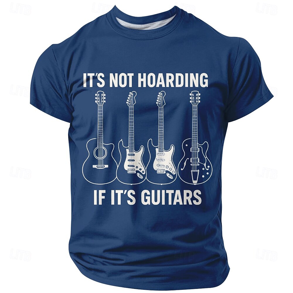 Herren Gitarre Lustiger Slang T Shirt Kurzarm T-Shirt 3D-Druck Rundhalsausschnitt Hemd Mode Täglich Täglich Straße Blau Schwarz Rote Sommer Frühling Bekleidung S M L XL XXL XXXL 2026 - $21.99 –P1