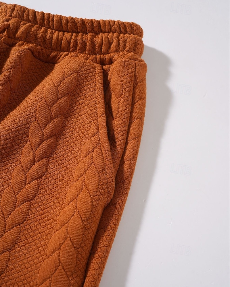 Voor heren Joggingbroeken Broek Joggingbroek met rechte pijpen Jacquard Trekkoord Zak Effen Comfort Zacht Casual Dagelijks Buiten Vakantie Modieus Zwart Oranje Micro-elastisch 2026 - $24.99 –P7