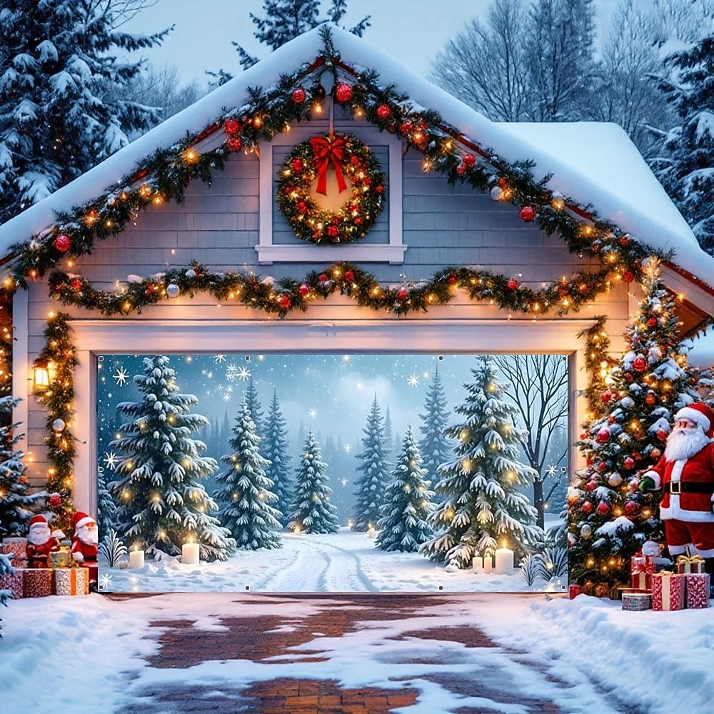 tapet Garasjeportdeksel Stor opphengning Snømann søt stil 3D Party Utendørs Ferie Bakgrunner for skyting Yard Hjemmedekor 2026 - $38.99 –P5