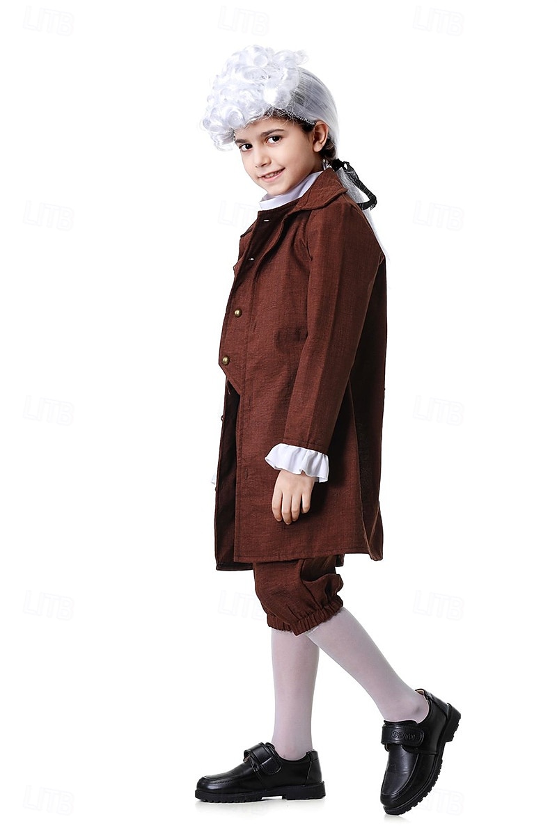 250e jubileum VS Rococo Barok Outfits Lange Mouwen George Washington Koloniaal Onafhankelijkheidsoorlog Kostuum Jongens Carnaval Independence Day 4 juli Kinderen Jas Broeken Kraag 2026 - $46.99 –P8