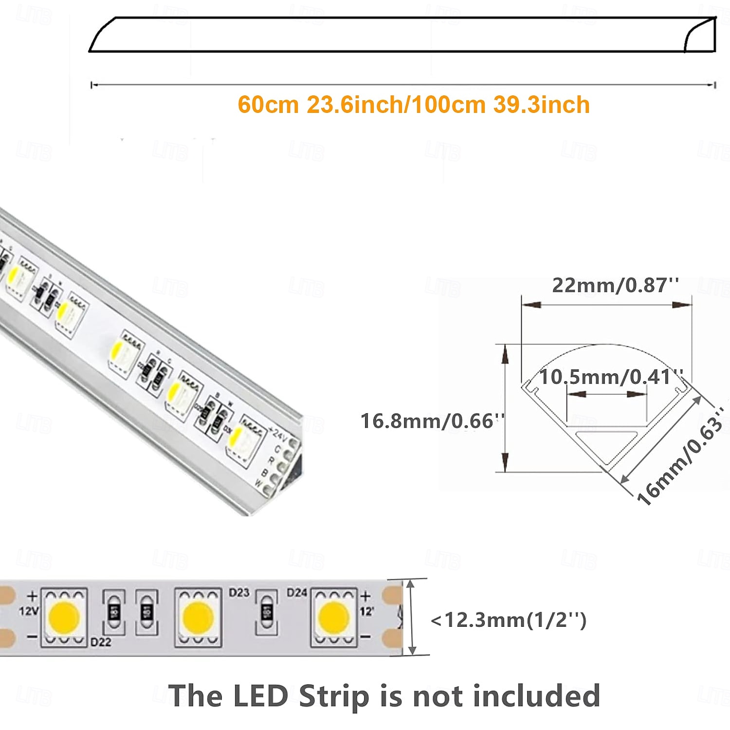2026年 6個 10個 3.3フィート/1メートル V字型 LED チャンネル シルバー アルミ LED ストリップ ディフューザー チャンネル 乳白色カバー付き フロストコーナー照明 簡単設置 ライトストリップは付属しません  コレクション – $60.2 –P5