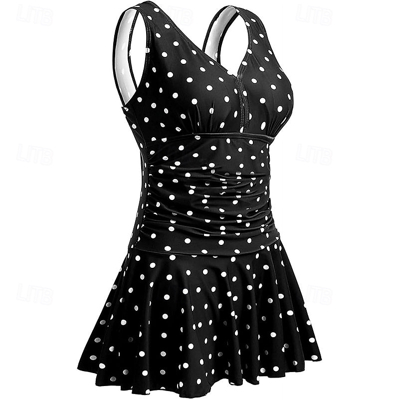 Жен. Купальник с цветочным принтом Платья-купальник Один Пис С принтом Ультралегкий (UL) Утягивание живота Эластичный Без рукавов Купальники Серфинг Для погружения с трубкой Лето 2026 - $25.99 –P19