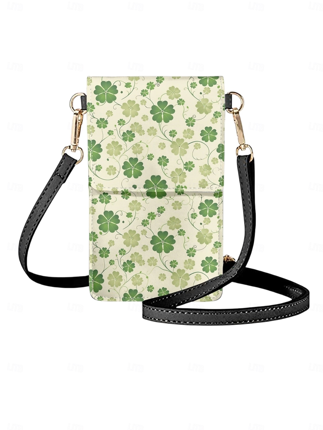 borsa a tracolla da donna con stampa trifoglio per San Patrizio – motivo trifoglio verde, elegante &accessorio festivo per le celebrazioni del 2026 a $24.99 –P2