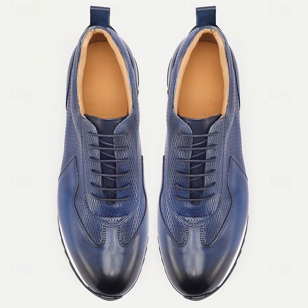 Marineblaue Herren-Sneaker aus Leder – stylische, atmungsaktive Sneaker mit perforiertem Design, perfekt für aktive und lässige Outfits. 2026 - $94.99 –P7