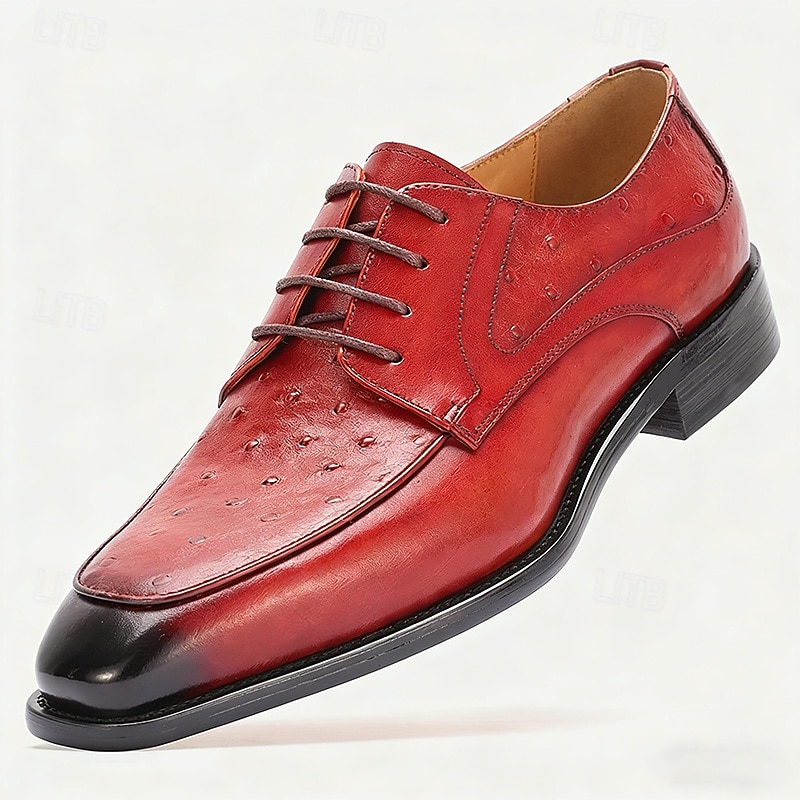 Men's Tan Leather Brogue Lace-Up Shoes, Classic Wedding Shoes for Groom and Groomsmen, Ideal for Formal Weddings and Semi-Formal Wedding Occasions 2026 - $84.99 –P2