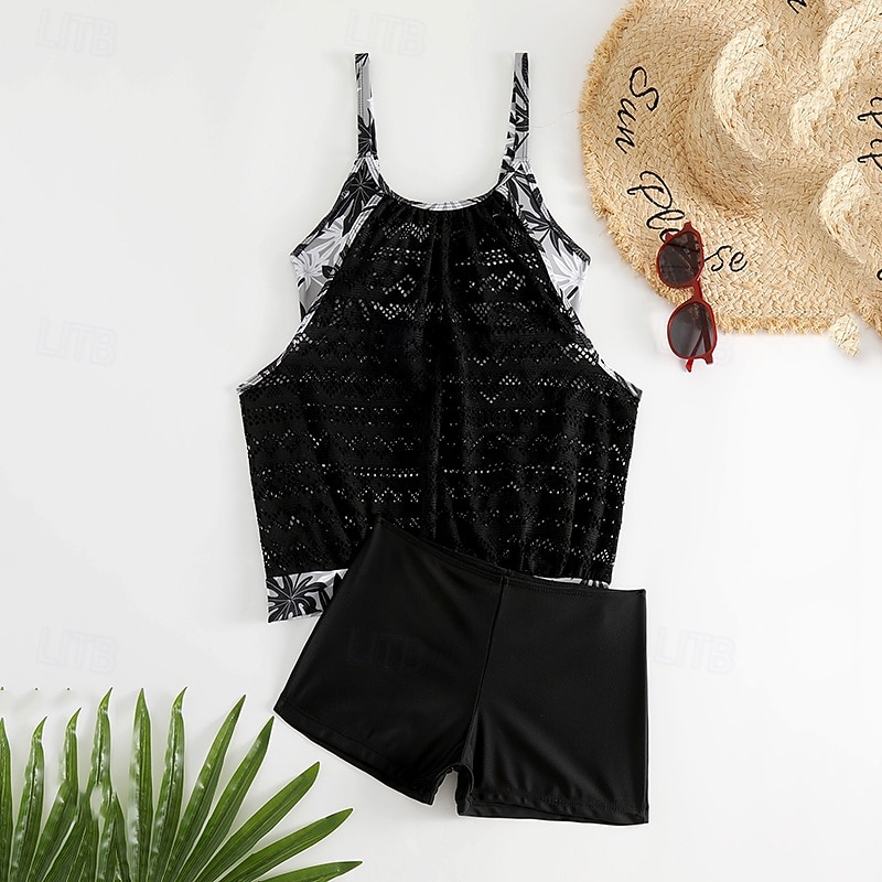 Mujer Traje de baño con estampado floral Traje de baño Tankini Floral Elástico Sin Mangas Bañadores Surf Playa Vocación Verano 2026 - $22.99 –P15