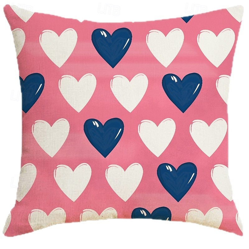 Valentine's Day Pillow Cover, Heart Print Decorative Cushion for Sofa, Bedroom, Living Room, Perfect for Creating a Romantic Holiday Atmosphere, Cozy Accent Pillow for Home Decor 2026 - $13.99 –P4