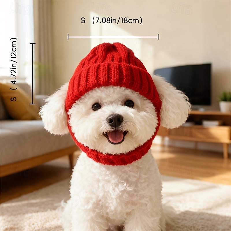 berretto caldo in maglia per animali domestici, berretto antivento per Halloween, copricapo accogliente per cani per il freddo, cappello per cuccioli elegante e comodo del 2026 a $12.49 –P1