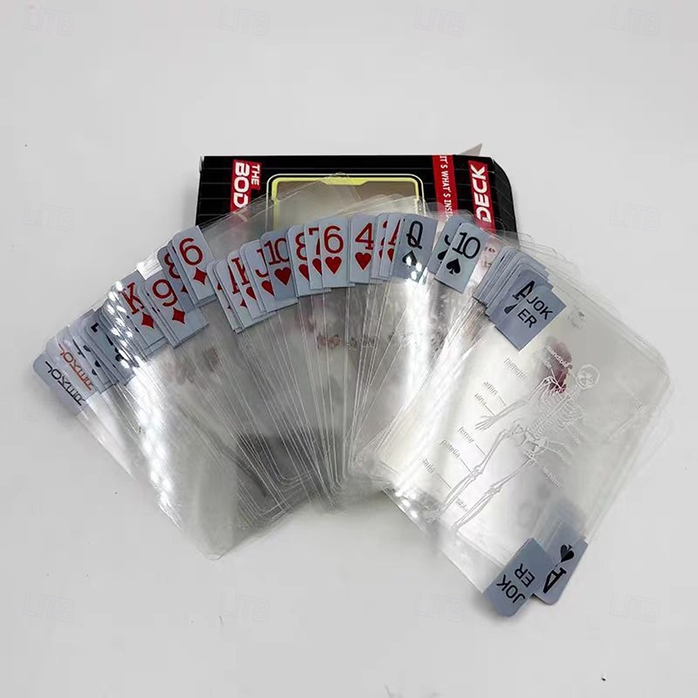 Human Body Cross-section Playing Cards Creative Stress-relieving Toy with Skeletal Design Transparent Plastic Playing Cards Washable.Human Body Playing Cards 2026 - $14.99 –P1