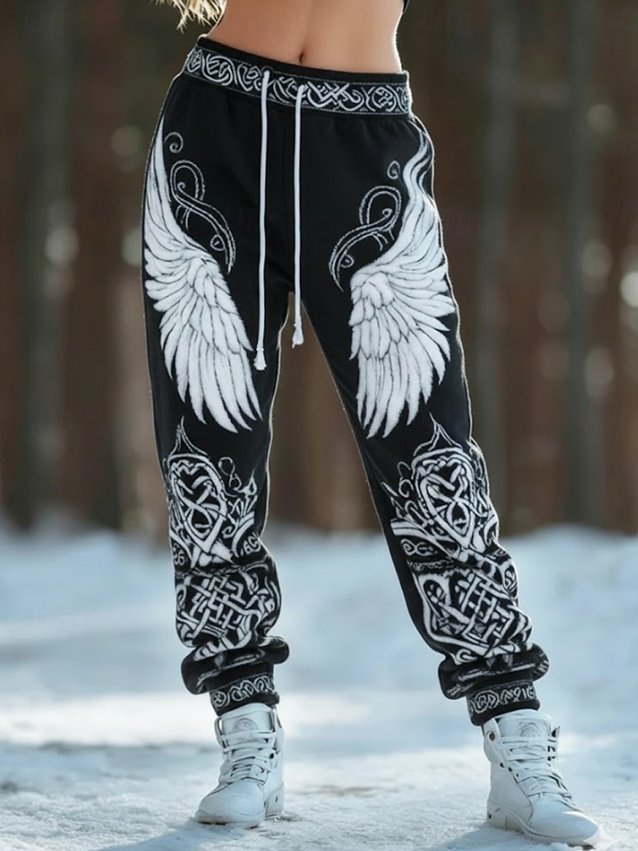 Női Viking Sovány Melegítőnadrágok Szabadság Szüret Divat Bokáig érő Magas derék Toll Zsinór Kollázs Elasztikus derékpánt Mokaszinok Nagy rugalmasságú Szabadtéri Vakáció Előírásos Stétszürke Fekete 2026 - $32.99 –P1