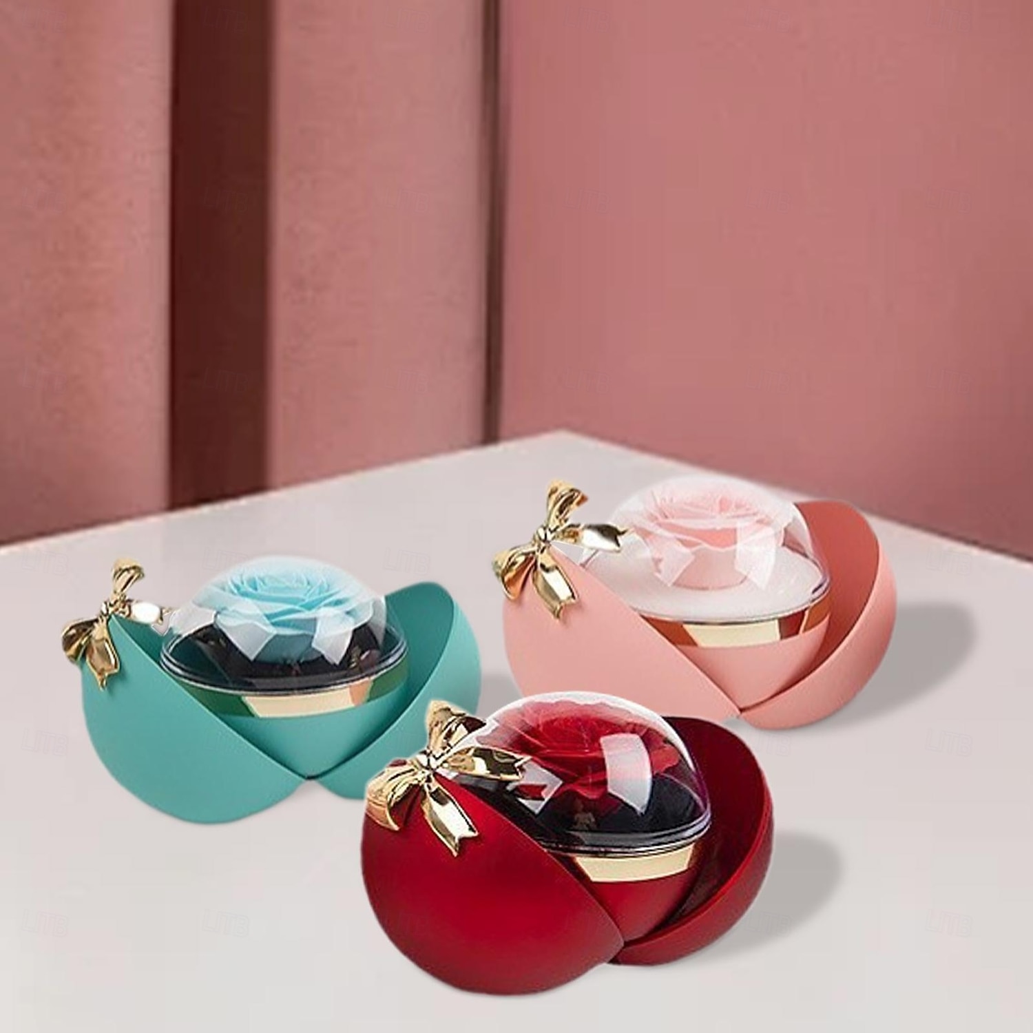 קופסת טבעות פרחי ורדים אלגנטית, מיכל בצורת כדור להצעות אירוסין, חתונות ואירועים מיוחדים 2026 - $26.99 –P1