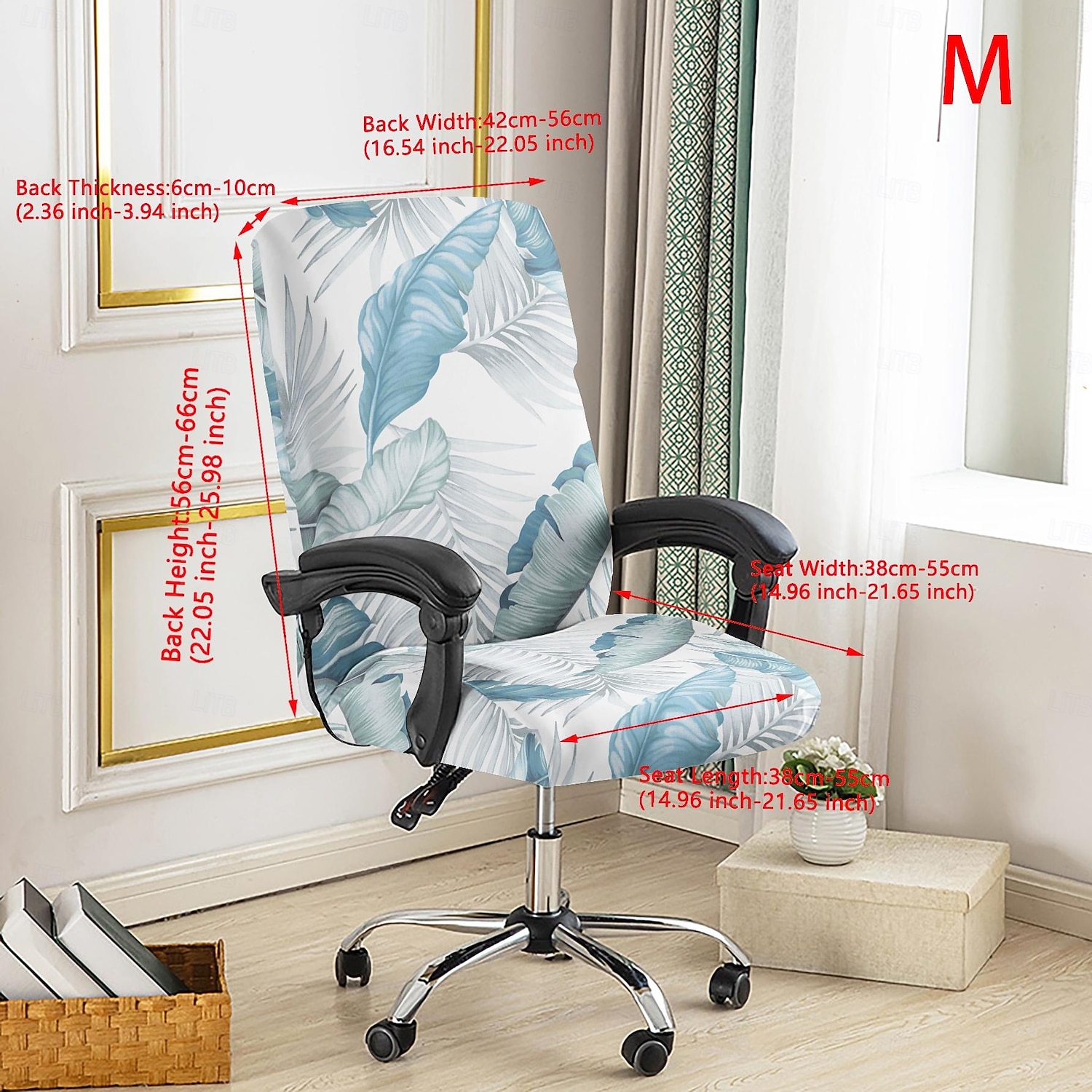 Office Chair Cover Stool Chair Cover Geometric Printed Polyester Slipcover Stretch Chair Protector Cover for Home Office Living Room 2026 - $18.99 –P7