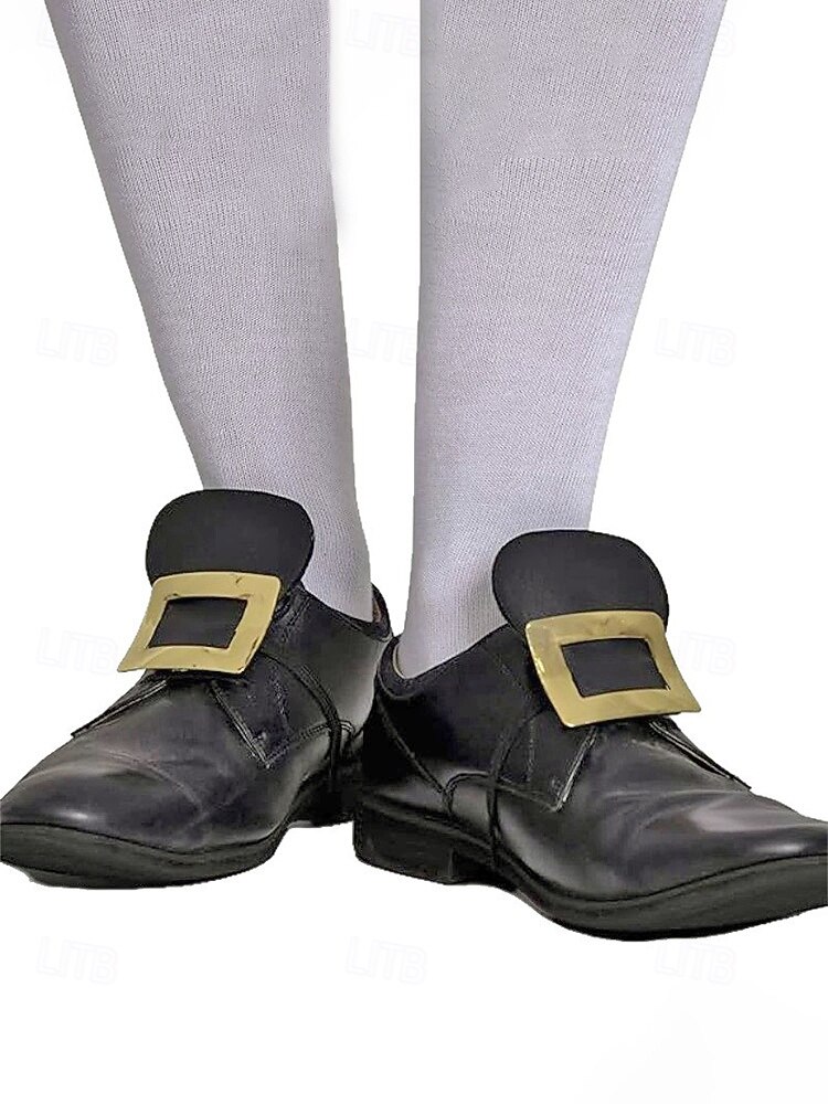 Schuhüberzüge für Herren zum St. Patrick's Day, schwarze Gamaschen aus Kunstleder mit goldener Schnalle, elastische Überzüge zum Hineinschlüpfen, Accessoires für Koboldkostüme zum irischen Fest, zur Parade und für Partys 2026 - $11.99 –P5