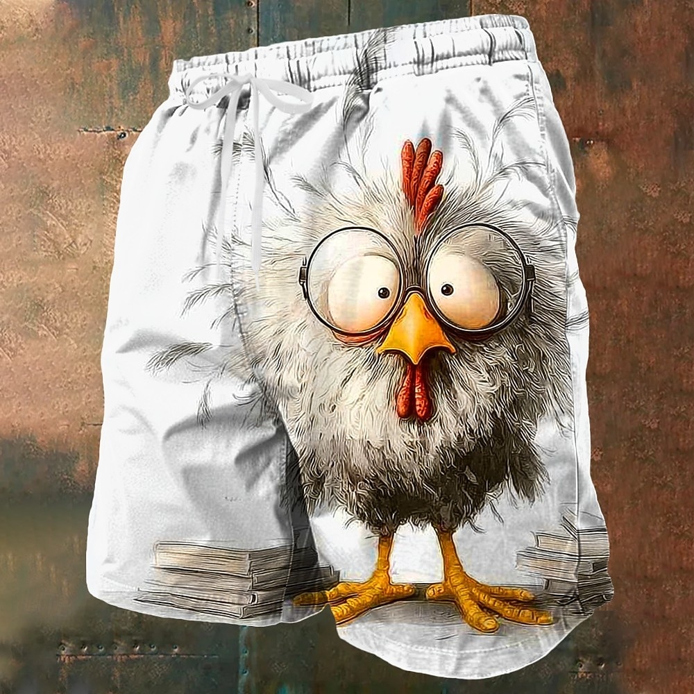 Pánské Kočka Kachna Kuřata Frizzle Plavecké trenýrky Plavky pánské Surfovací šortky Středně vysoký pas Legrační Venkovní Dovolená Boční kapsy Podšívka ze síťoviny Elastická šňůrka v pase Návrhář 2026 - $20.99 –P1