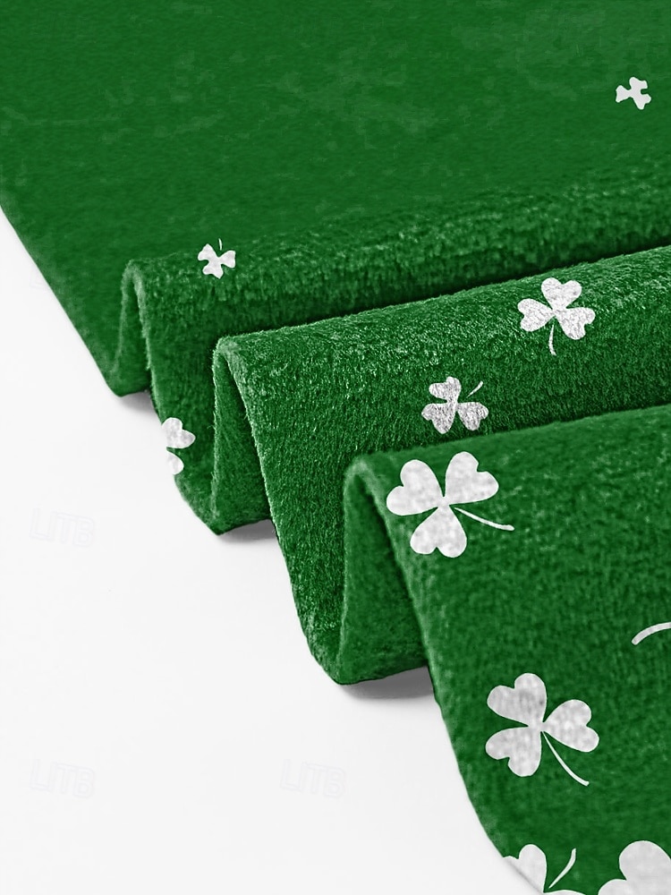 Damhalsduk i sammetskänsla i polyester för St. Patrick's Day, flera mönster, perfekt för St. Patrick's Day-firanden 2026 - $14.99 –P10