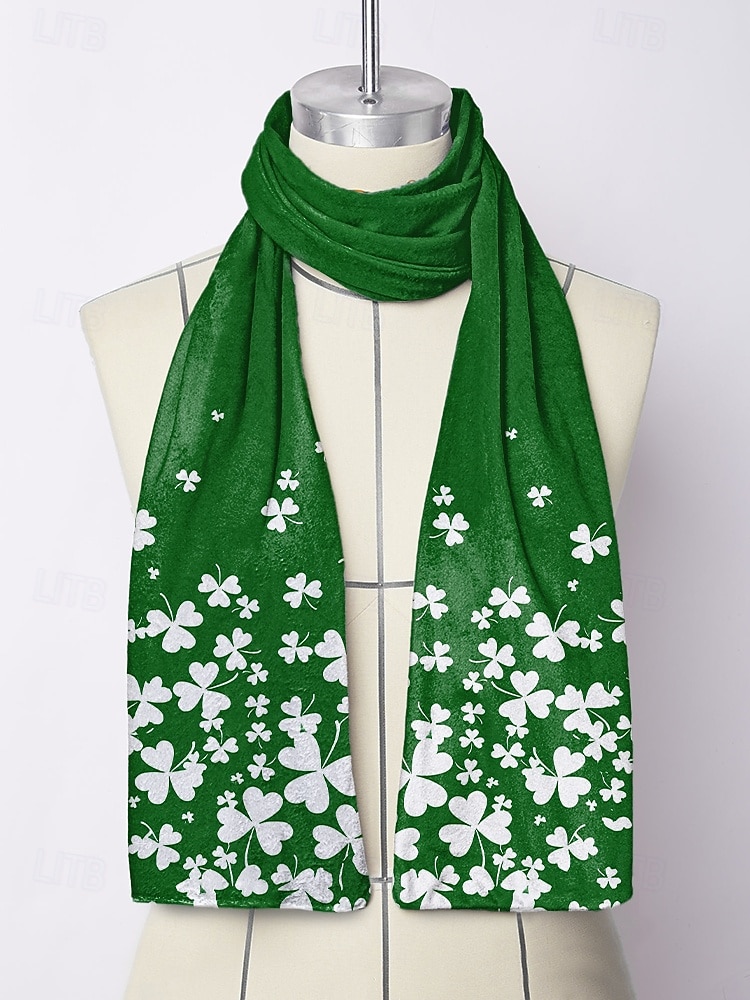 Damhalsduk i sammetskänsla i polyester för St. Patrick's Day, flera mönster, perfekt för St. Patrick's Day-firanden 2026 - $14.99 –P8