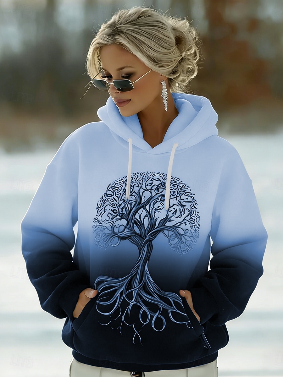 Per donna Felpa con cappuccio Grafico Geometrico Casual Manica Lunga Con Cappuccio Top Regolari Casuale Streetwear Abbigliamento Quotidiano Blu Nero Bianco Viola Verde Primavera Inverno del 2026 a $32.99 –P2