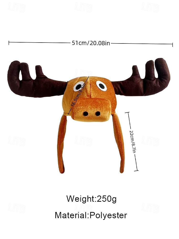 Men's Polyester Moose Mardi Gras Hat – Fun Animal Design with Antlers, Perfect for Carnival and Masquerade Parties 2026 - $18.99 –P9