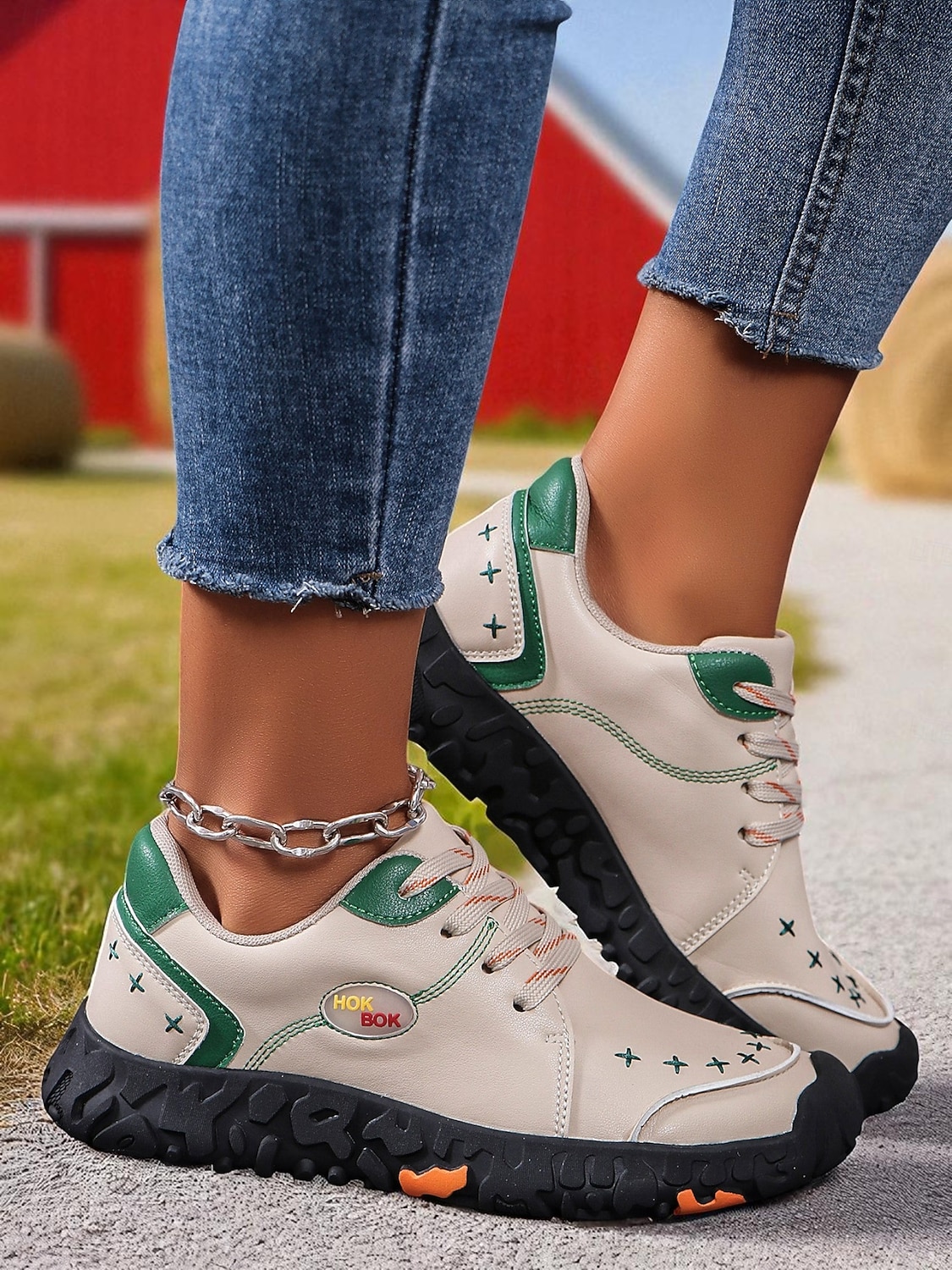 Lässige Damen-Sneaker zum Schnüren – bequeme Schuhe mit strukturierten Ziernähten, ideal für Spaziergänge im Freien, tägliche Besorgungen, Brunch-Verabredungen und Ausflüge aufs Land. 2026 - $46.99 –P4