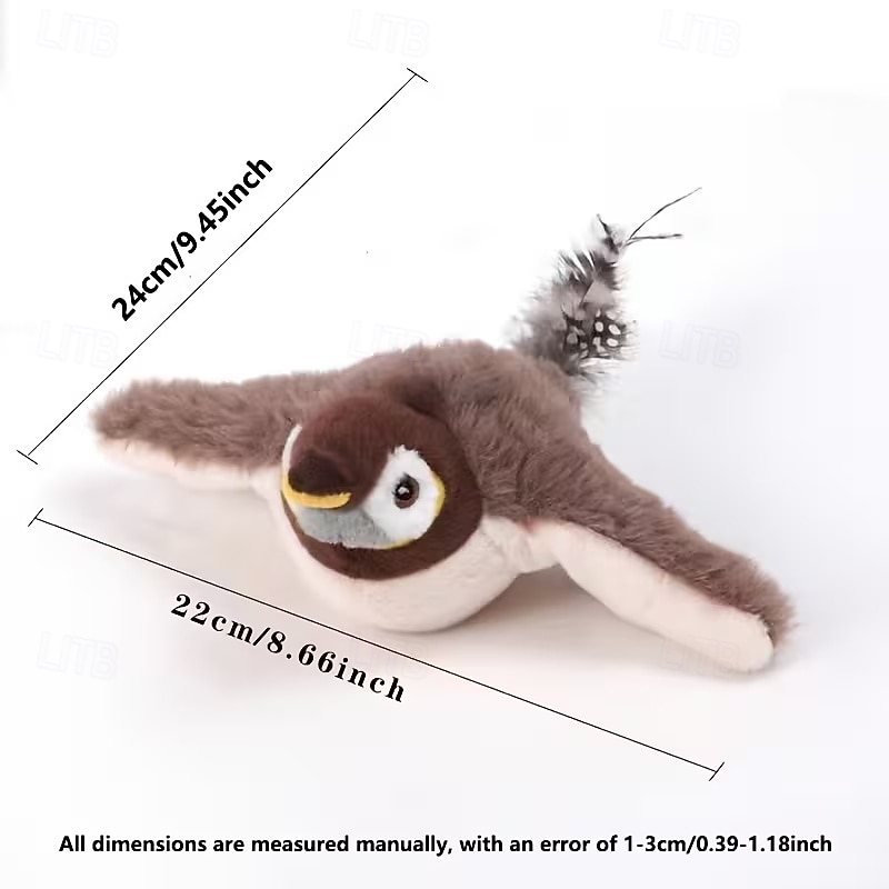 Jouet oiseau couineur rechargeable pour chats &Chiens - jouet interactif pour animaux de compagnie, conçu avec des plumes artificielles résistantes, un effet sonore réaliste et rechargeable par USB. de 2026 ? $24.99 –P13