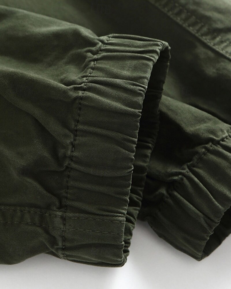 Per uomo Pantaloni Cargo Joggers Pantaloni Coulisse Elastico in vita Multi-tasche Semplice Antivento Comodità Quotidiano All'aperto Ferie Streetwear Elegante Nero Verde militare Inelastico del 2026 a $48.99 –P4