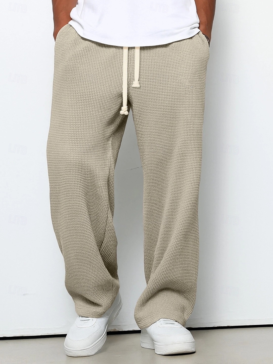 Homme Pantalon de survêtement droit Pantalon gaufré Cordon de serrage Treillis Respirant Longueur complète Occasionnel Quotidien Lisse Marron Sapin Noir Micro-Élastique de 2026 ? $25.99 –P11