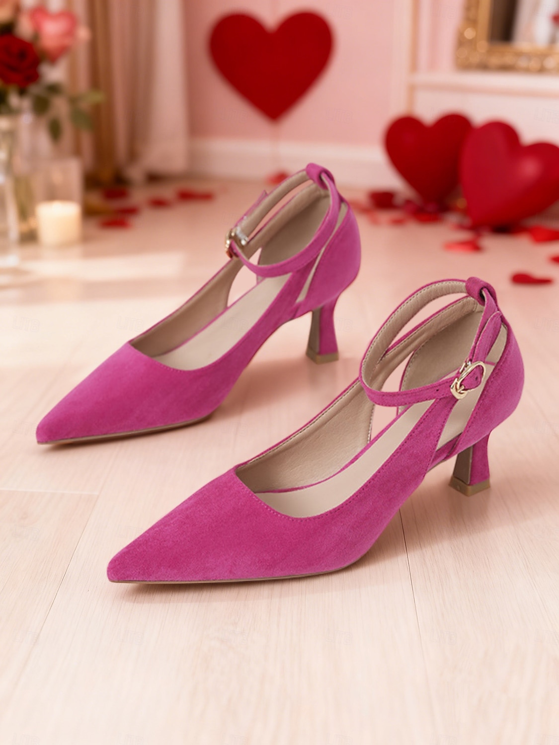décolleté da donna con tacco a gattino e cinturino alla caviglia rosa – romantiche scarpe eleganti con punta a punta, dolce stile San Valentino per appuntamenti, feste e occasioni speciali del 2026 a $46.99 –P3