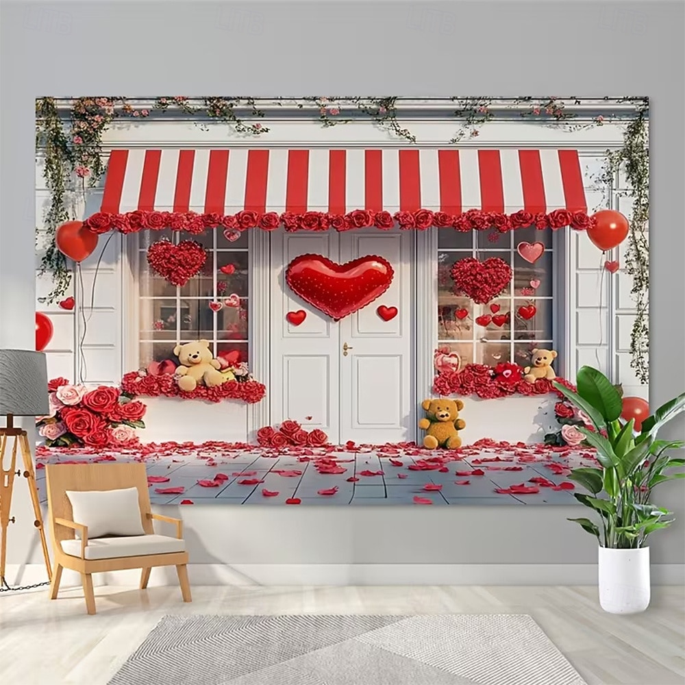 Valentine's Day Tapestry Banners Blanket Rose Love Heart Cute Romantic 3D Party Living Room Shooting Backgrounds Marriage Proposal Decoration Home Decor 2026 - $16.99 –P1