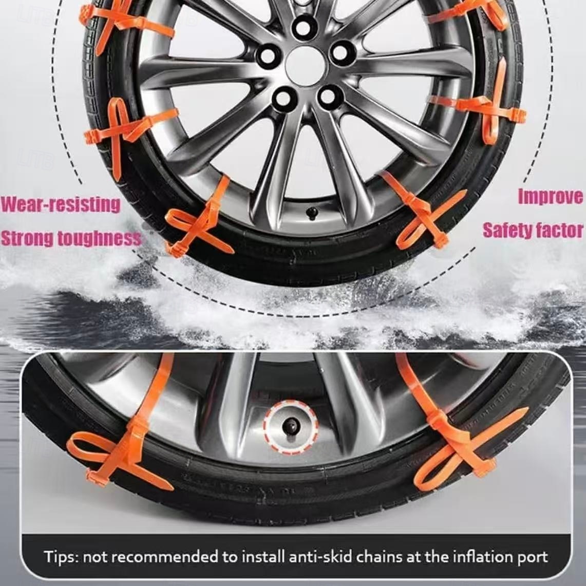 10/20/30pcs Universal Reusable Non-Slip Polyethylene Tire Chains – Universal Anti-Skid Snow Tire Traction Chains for Cars, SUVs & Trucks, Easy Installation, Durable Emergency Winter Driving Aid 2026 - $13.99 –P6