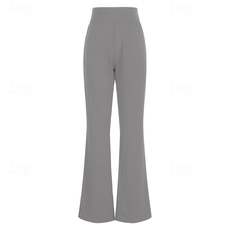 Damen Weite Hosenbeine Chinos Urlaub Streetwear Lässig Volle Länge Mittlere Taillenlinie Einfach Elastischer Bund Bequem Dehnbar Täglich Outdoor Urlaub Dunkelbraun Dunkelgrau Aprikose Schwarz 2026 - $22.99 –P12