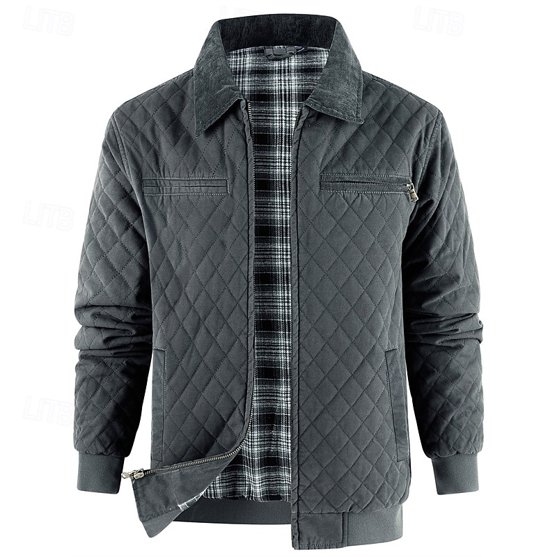 Per uomo Cappotto Invernale Giacca trapuntata Giacca Casual Casuale Quotidiano Calore Termico Tasca Cerniera completa Autunno Inverno Semplice Streetwear Quotidiano Collo ripiegato Regolare Nero del 2026 a $63.99 –P3