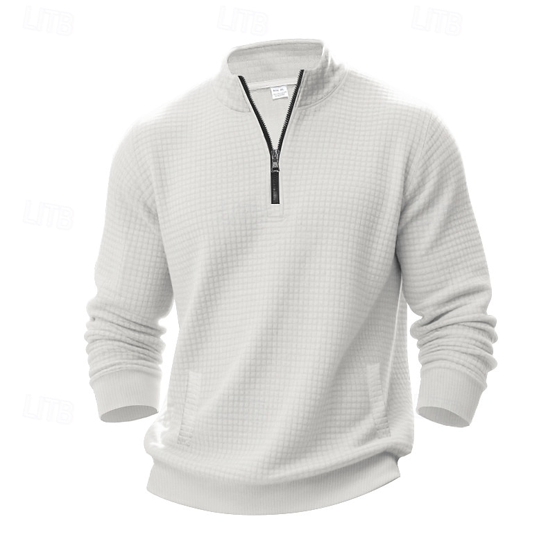 Herr Tröja Kvartströja med dragkedja Svart Ljusgrå Halv dragkedja Slät Ledigt Dagligen Sport & Utomhus Streetwear Grundläggande Höst Vinter Kläder Pull Tröjor Långärmad 2026 - $24.99 –P2