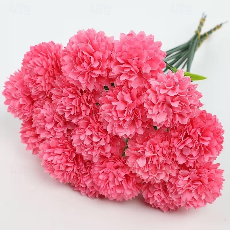 18 Bunches Multicolor Realistic Artificial Chrysanthemum Flowers - Maintenance-Free Faux Floral Arrangement Bouquet in White Red Pink Yellow Green-Gray - Suitable for Home Wedding Party Table Centerpiece 2026 - $16.99 –P12