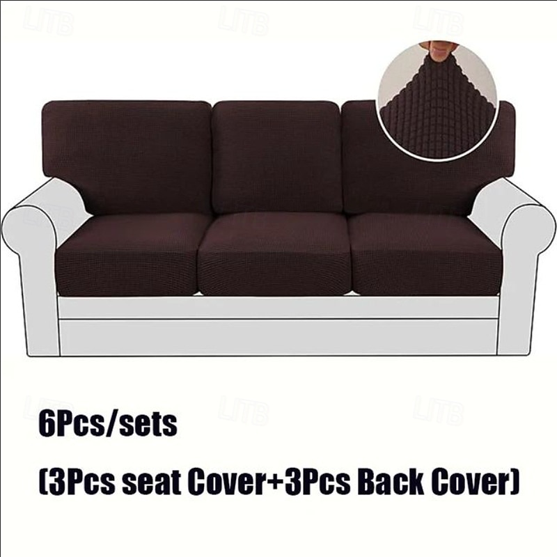 Juego de fundas de cojín de sofá elásticas de lujo minimalistas, funda completa, funda de sofá elástica antideslizante para sofá de 2/3 plazas 2026 - $41.99 –P7