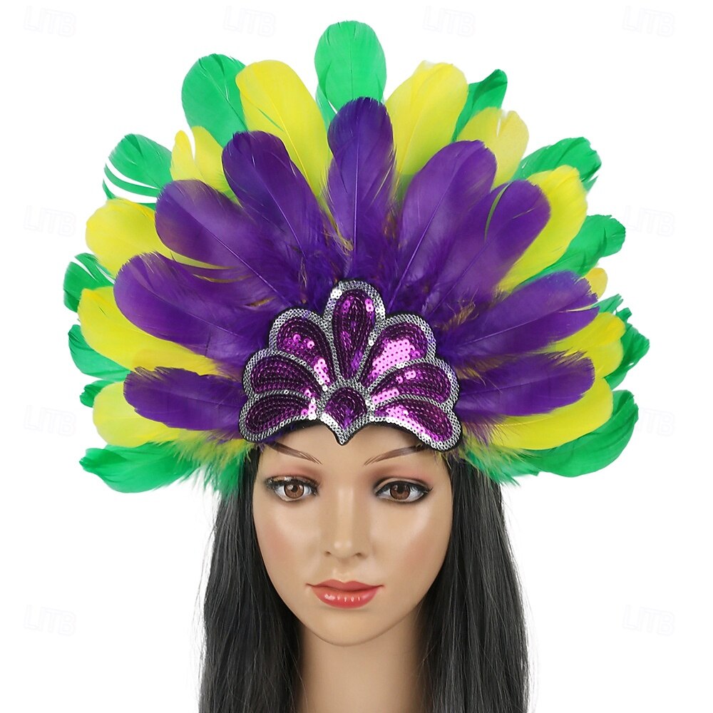 karnevál 2026 riói karnevál samba kiegészítők többszínű toll karneváli fejdísz brazil fesztivál előadás jelmez 2026 - $12.99 –P11