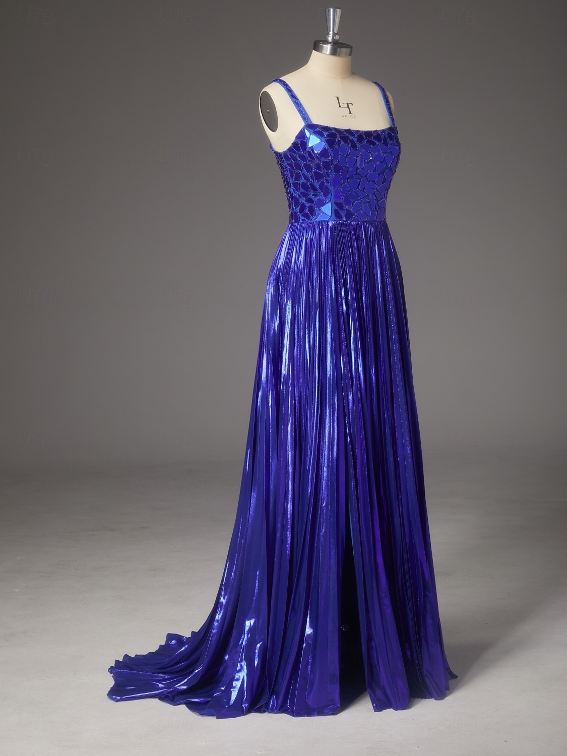 Linea ad A Strascico a Terra Abito da invitata a nozze Abito Formale Abito da sera Abito da Sera Elegante Scintillante Stile Celebrità Senza Maniche Spalline sottili Festa serale Matrimonio con del 2026 a $153.99 –P5