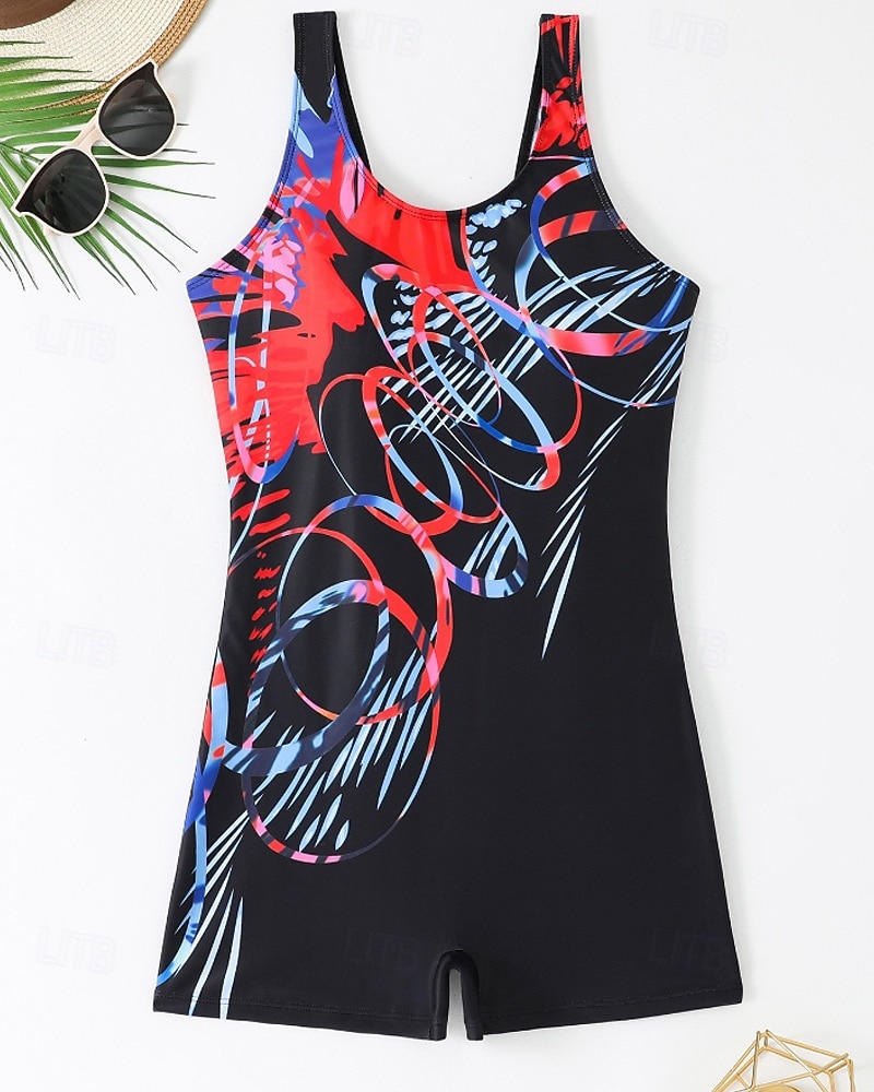Damen Mittel One Piece Rash Guards Badeanzug Badeanzüge Abstrakt Offener Rücken UV Schutz Elastisch Ärmellos Bademode Bodysuit Surfen Tauchen Schwimmen Sommer 2026 - $16.49 –P6