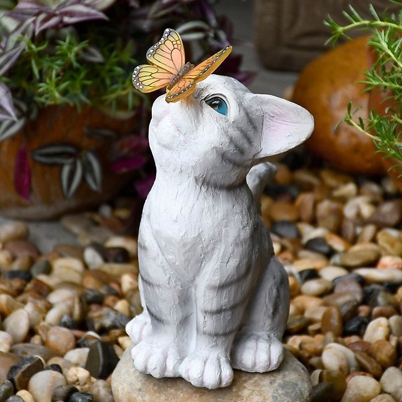 Outdoor Solar Cat & Bunny Decorative Lights, Waterproof Resin Figurine Lamps, Garden, Yard, Pathway Lighting, Easter Holiday Decor, Landscape Accent Lights for Lawn, Outdoor Decoration 2026 - $28.99 –P5