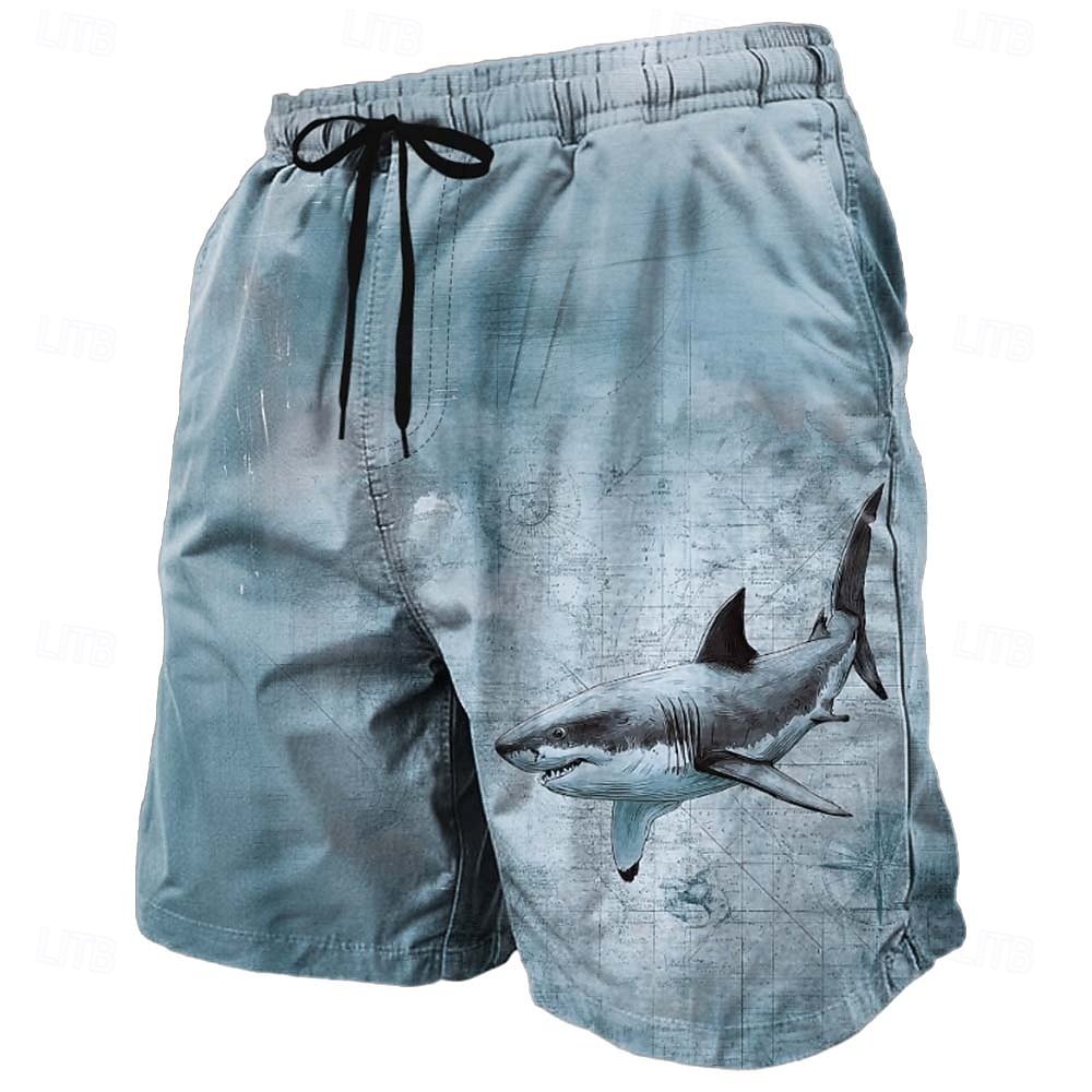 Per uomo Squalo Creature marine Trama grunge Costumi da bagno Pantaloncini da mare Pantaloncini da Surf Misura del girovita medio Retrò Vintage All'aperto Vacanza Abbigliamento Quotidiano Tasche del 2026 a $20.99 –P1