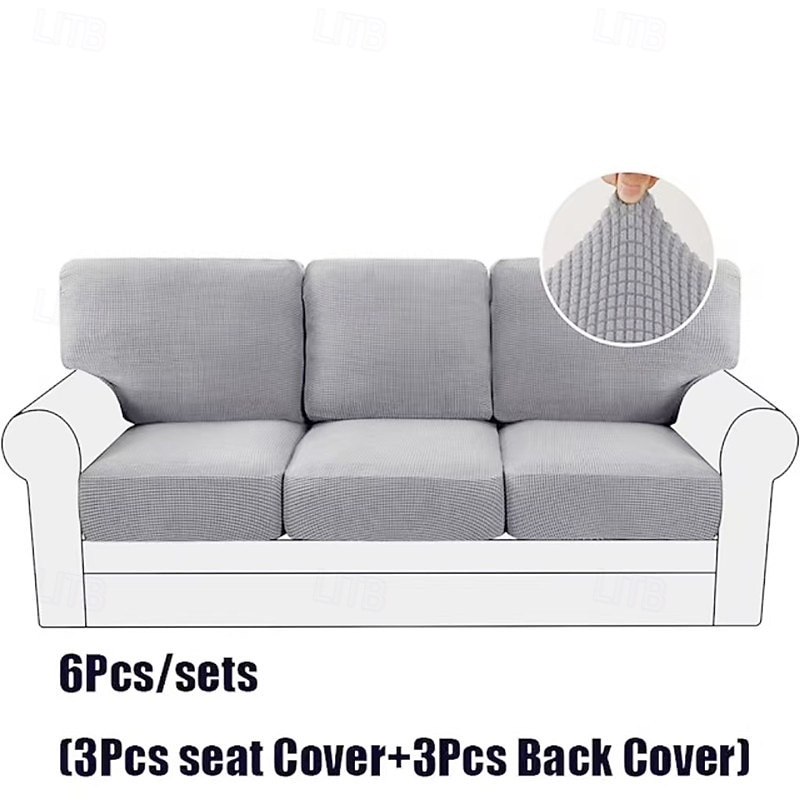 Juego de fundas de cojín de sofá elásticas de lujo minimalistas, funda completa, funda de sofá elástica antideslizante para sofá de 2/3 plazas 2026 - $41.99 –P4