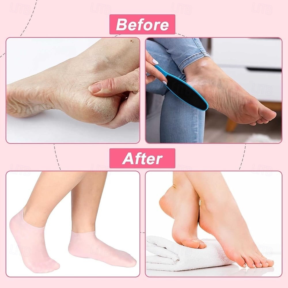 9 Pair Moisturizing Foot Mask Exfoliating Silicone Socks Beach Protective Socks Silicone Socks for Dry Cracked Feet, Women's Foot Socks for Moisturizing 2026 - $16.99 –P4