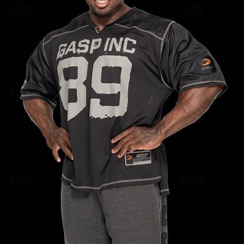 Férfi Szöveg Majica za trčanje Testhetzálló póló Nyár Tavasz Ősz Rövid ujjú Gyors szárítás Tömörítés Nedvességelvezető Edzőterem edzés Aktív képzés Gyakorlat Fekete sportruházat Sportruházat 2026 - $44.99 –P1