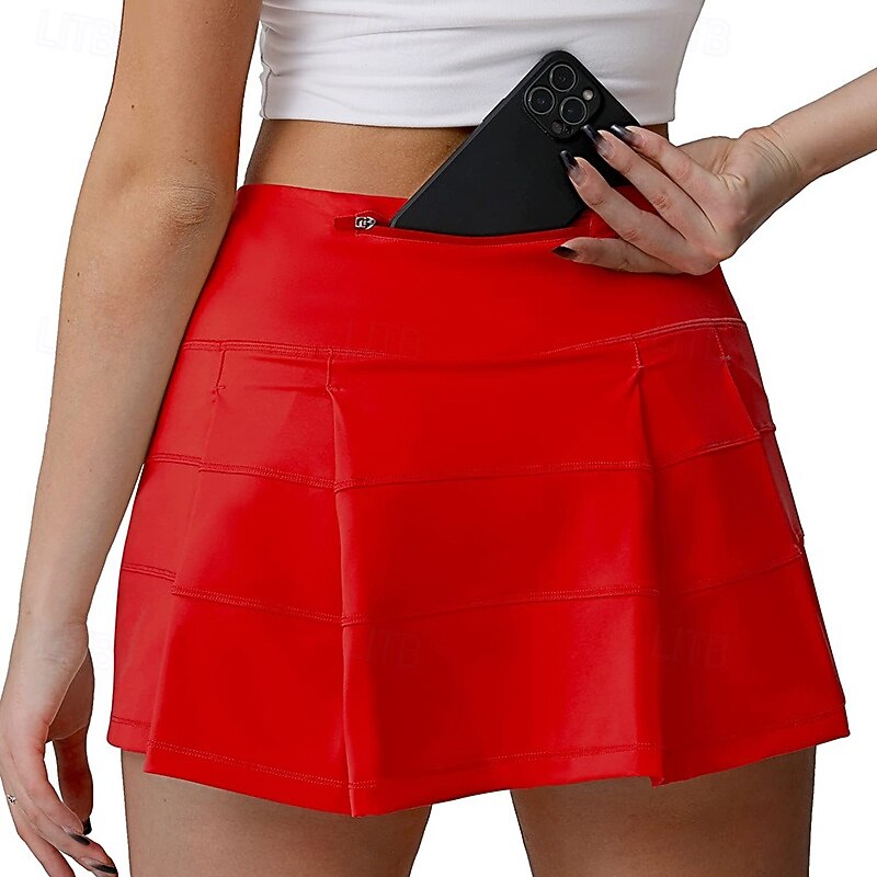 Per donna Tinta unita Gonna casual Gonna da tennis Gonne da tennis con pantaloncini Tasca Asciugatura Rapida Traspirante Corsa Fitness Yoga Gonna Gonna-pantaloncini Nero Bianco Rosa Abbigliamento da del 2026 a $44.99 –P25