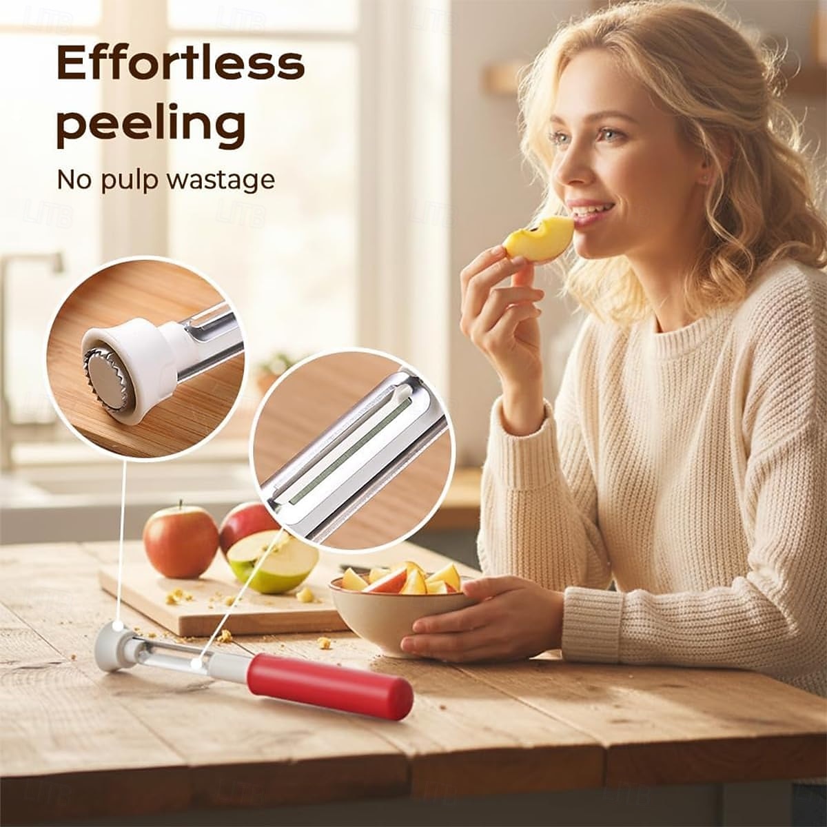 Strumento 2 in 1 per togliere il torsolo e pelare le mele, levatorsoli per peperoni rossi in acciaio inossidabile, levatorsoli multiuso per la cucina di casa, utensili da cucina per frutta e verdura del 2026 a $11.99 –P10