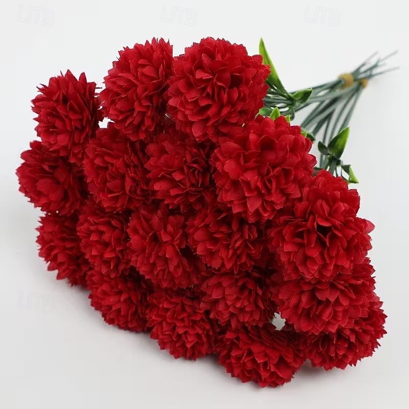 18 Bunches Multicolor Realistic Artificial Chrysanthemum Flowers - Maintenance-Free Faux Floral Arrangement Bouquet in White Red Pink Yellow Green-Gray - Suitable for Home Wedding Party Table Centerpiece 2026 - $16.99 –P7
